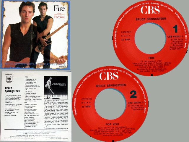 Bruce Springsteen - FIRE / FOR YOU